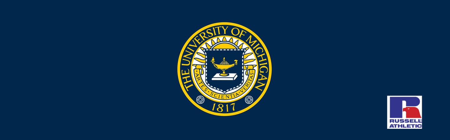 University of Michigan x Russel Athletic ロゴ