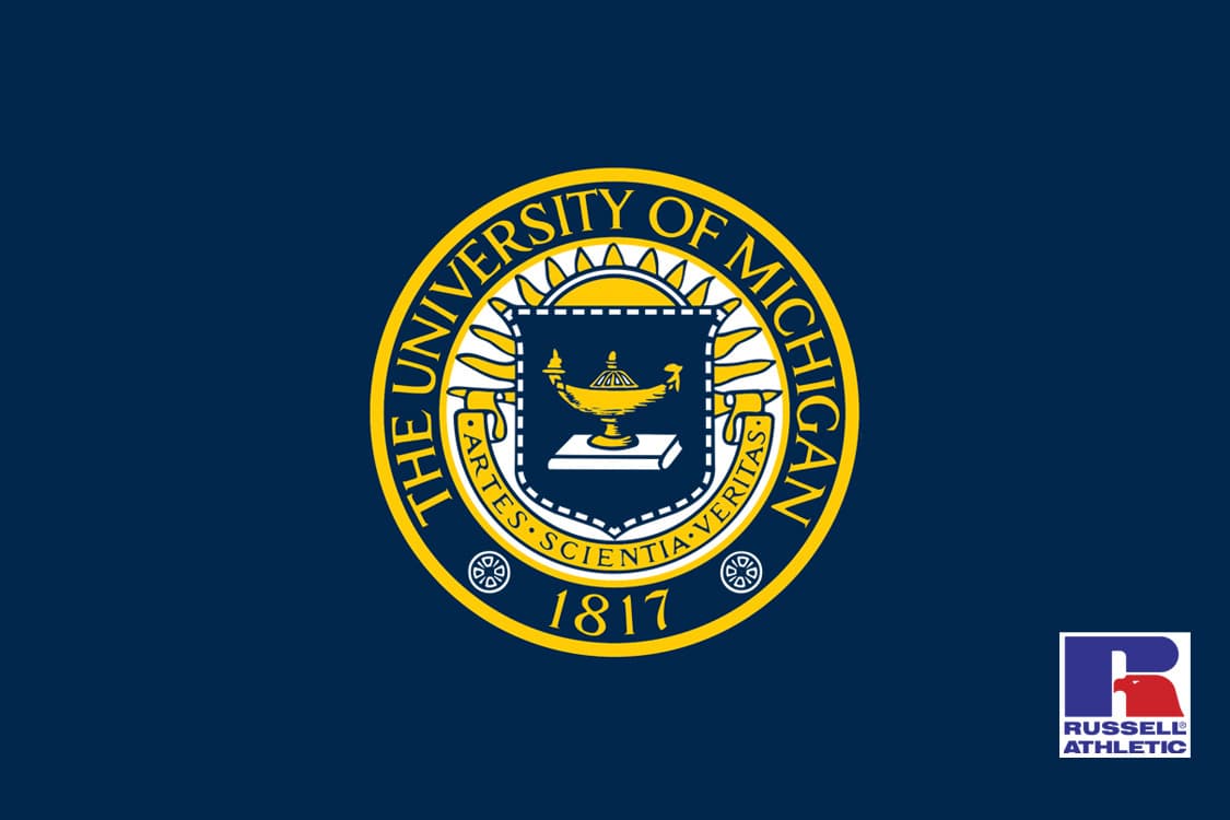 University of Michigan x Russel Athletic ロゴ