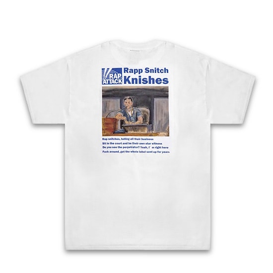 RAP ATTACK Tシャツ -"Rapp Snitch Knishes"Tee / WHITE-
