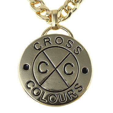 Cross Colours ネックレス -Cross Colours Circle Logo Medallion/MIAMI CUBAN LINK CHAIN -GOLD-