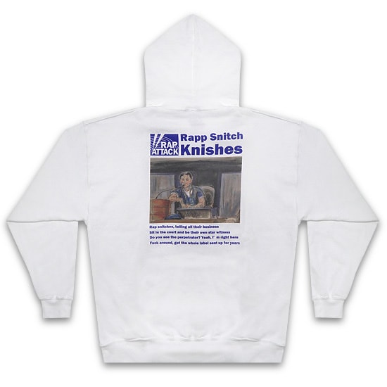 RAP ATTACK パーカー -"Rapp Snitch Knishes"Hoodie / WHITE- 